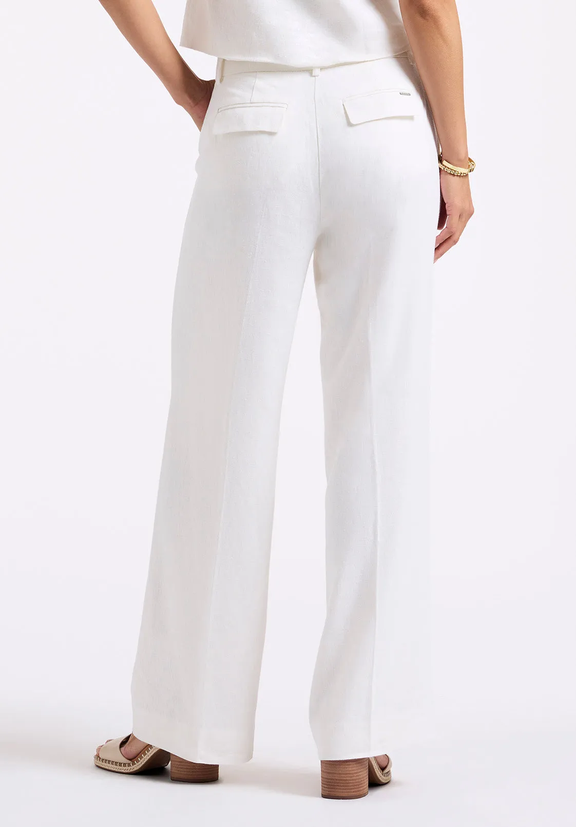 Adelina Women's Linen Blend Wide-Leg Pants, Off-White - WB0027P