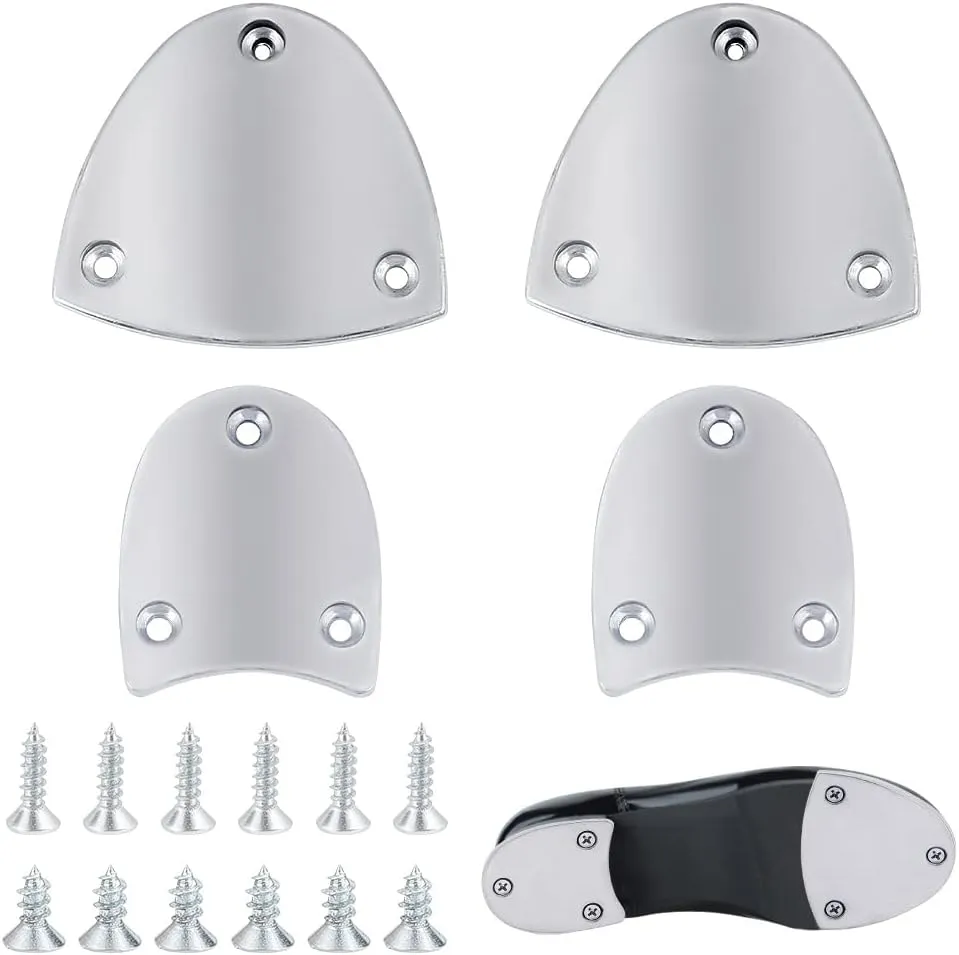 AHANDMAKER 1 Pair Metal Heel Plates, Sole Heel Guard Repair Pads, Heel Replacement Plates with Screw Nails, Shoe Heel Plate Taps Tips for Shoes and Boots