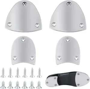 AHANDMAKER 1 Pair Metal Heel Plates, Sole Heel Guard Repair Pads, Heel Replacement Plates with Screw Nails, Shoe Heel Plate Taps Tips for Shoes and Boots