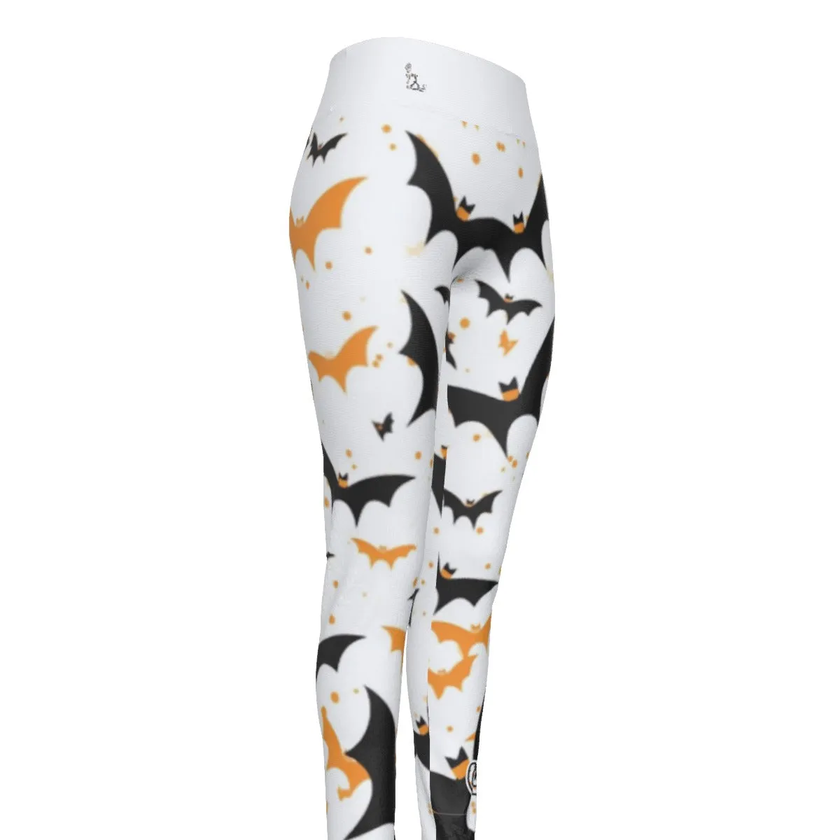 All Officially Sexy Halloween Collection Black and Orange Bats Women's High Waist Legging #2s