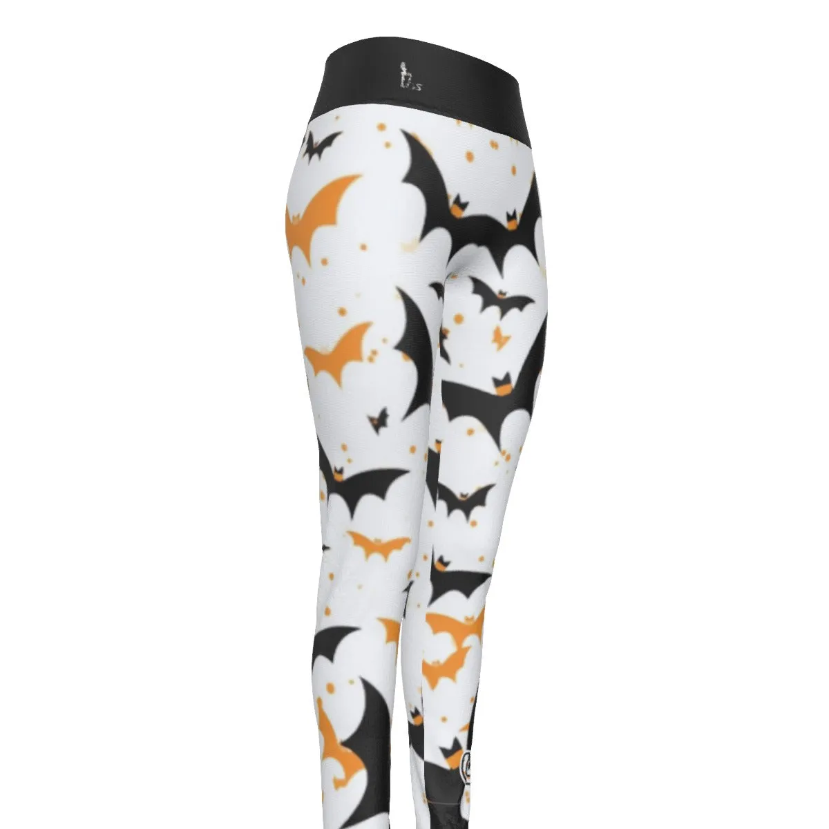 All Officially Sexy Halloween Collection Black and Orange Bats Women's High Waist Legging #2s