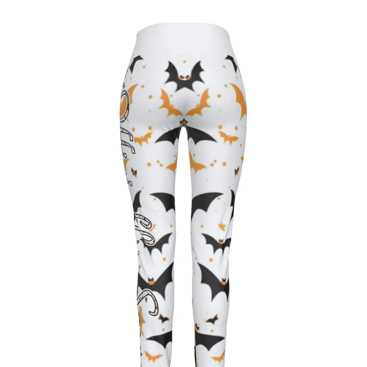 All Officially Sexy Halloween Collection Black and Orange Bats Women's High Waist Legging #2s
