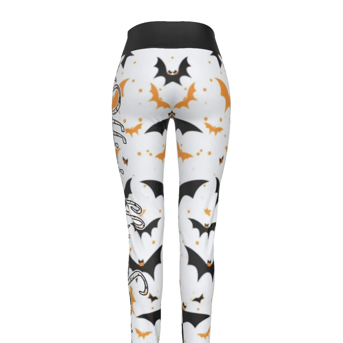 All Officially Sexy Halloween Collection Black and Orange Bats Women's High Waist Legging #2s