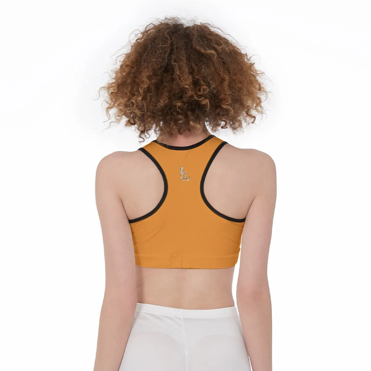 All Officially Sexy Halloween Collection Black and Orange Bats Women's Sports Bra #3
