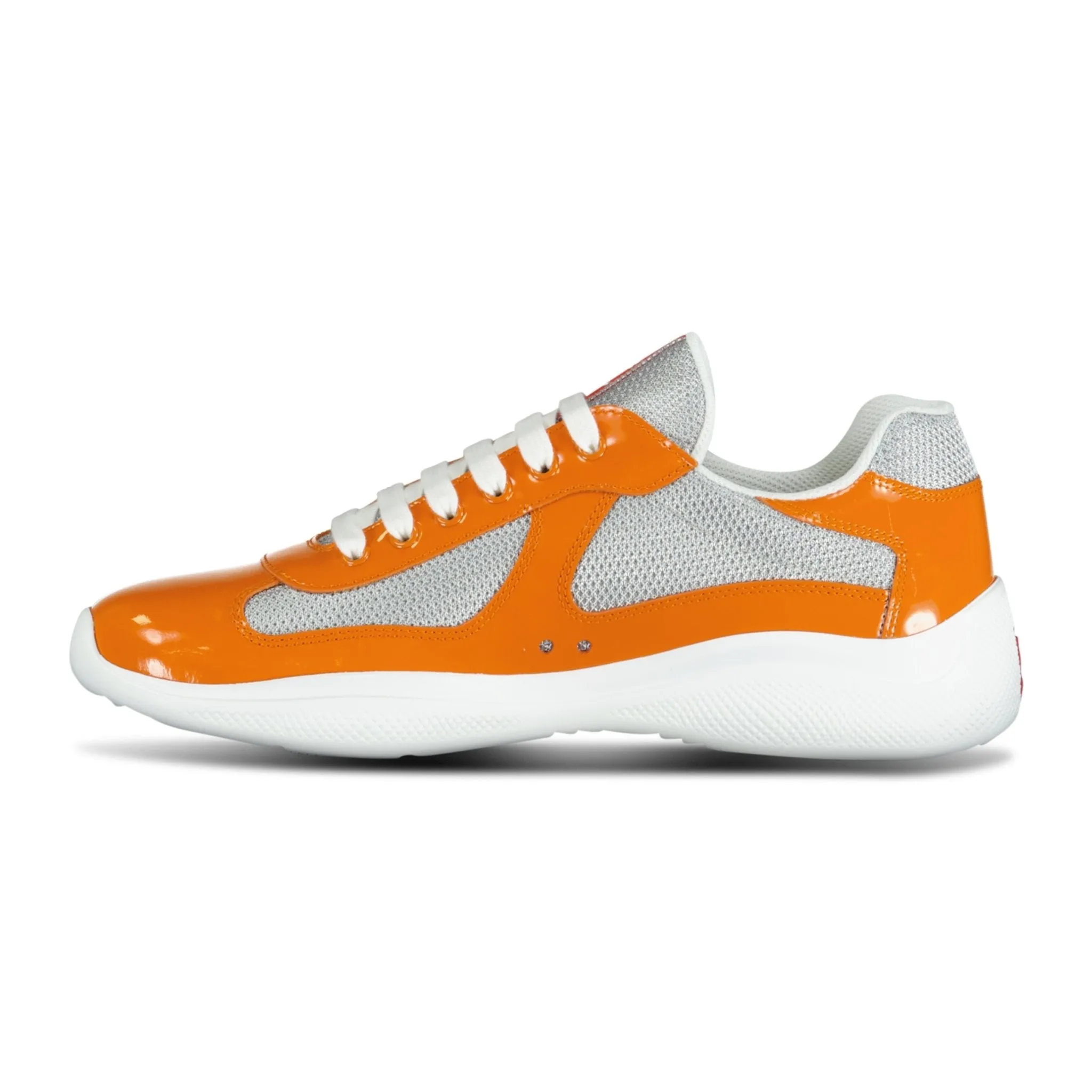 Americas Cup Mesh Trainers in Patent Orange