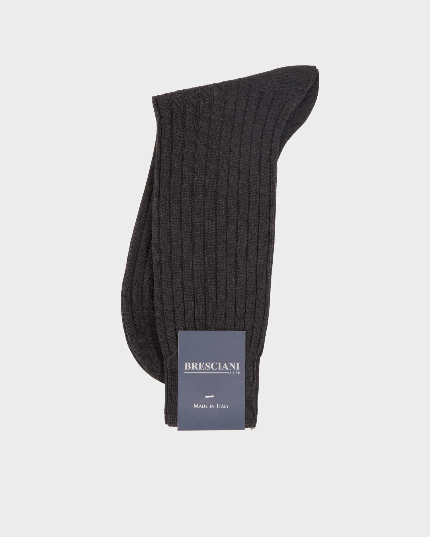 Anthracite Cotton Calf Length Socks