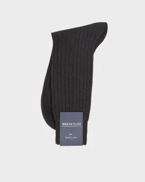 Anthracite Cotton Calf Length Socks