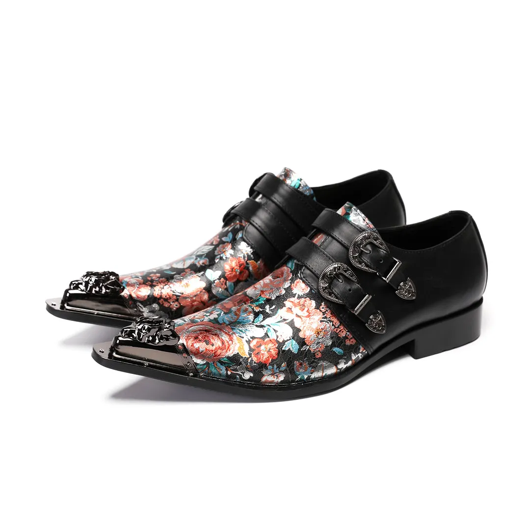 AOMISHOES™  Arcobaleno Floral Metal Tip Shoes 9189
