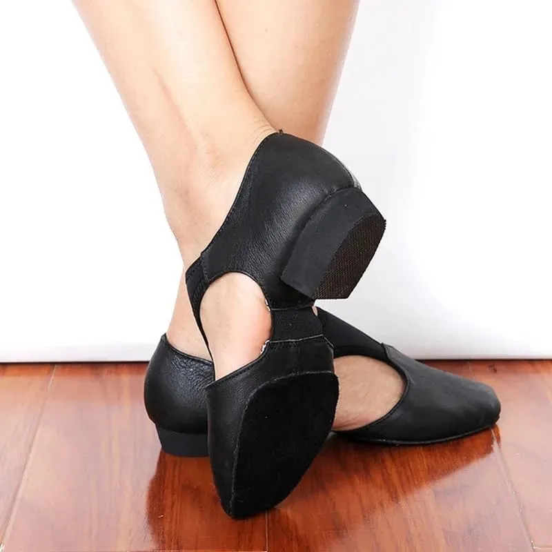 Ballet Shoes Genuine Leather Stretch Arch Grecian Sandals Jazz Dance Shoes Women Ballet Jazzy Dancing Teacher Sneaker Sandals Excercise Gym Dance Shoes(Black,42)