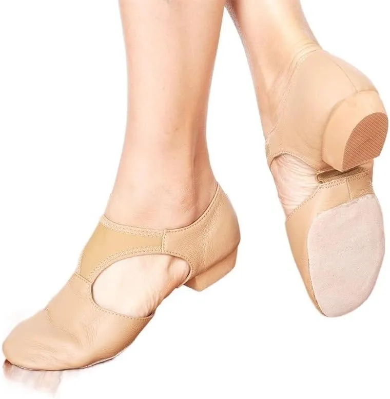 Ballet Shoes Genuine Leather Stretch Arch Grecian Sandals Jazz Dance Shoes Women Ballet Jazzy Dancing Teacher Sneaker Sandals Excercise Gym Dance Shoes(Black,42)