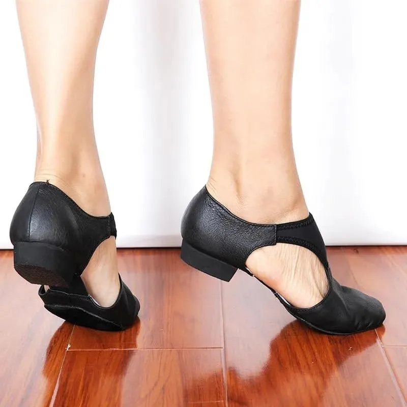 Ballet Shoes Genuine Leather Stretch Arch Grecian Sandals Jazz Dance Shoes Women Ballet Jazzy Dancing Teacher Sneaker Sandals Excercise Gym Dance Shoes(Black,42)