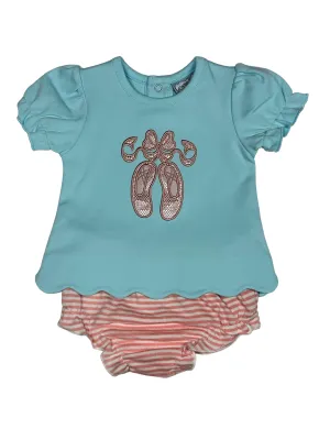 Ballet Slipper Tee & Striped Bloomer