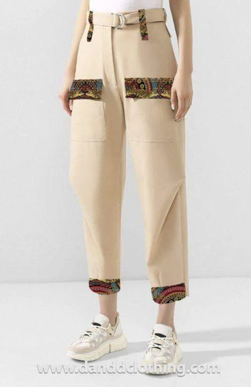 Beige African Pants Streetstyle