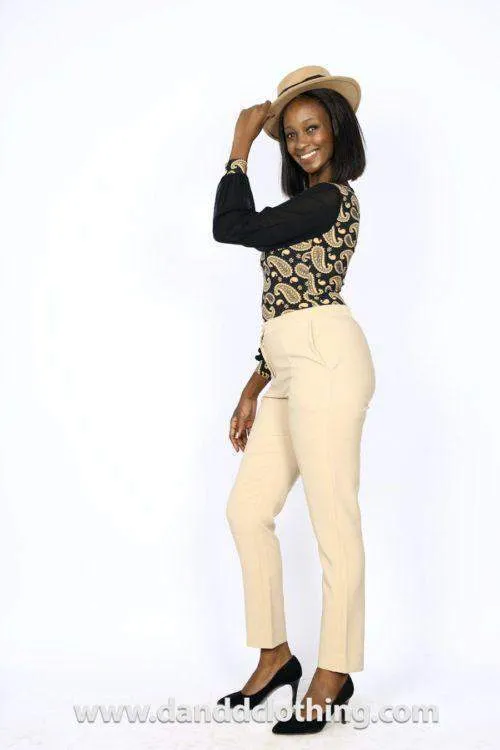 Beige Classic Pants for Women