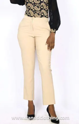 Beige Classic Pants for Women