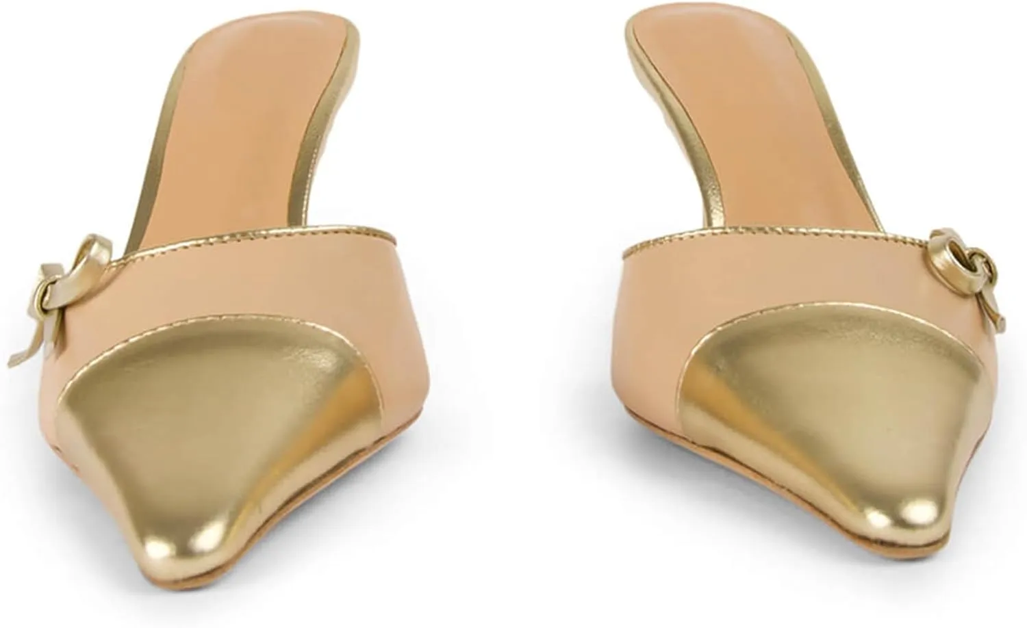 Bow Tie Heeled Mules for Women Slip On Pumps Shoes Backless Stiletto High Heels Pointed Toe Dress Slide Sandals