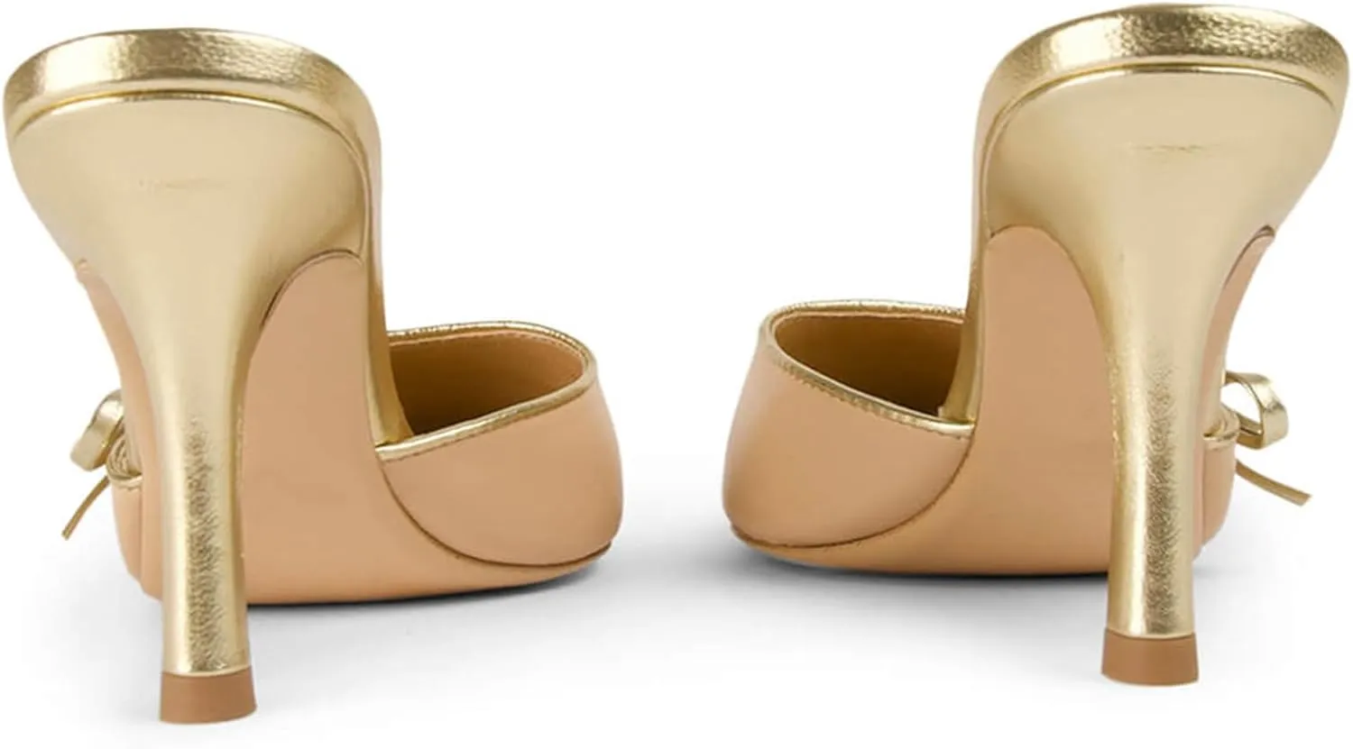 Bow Tie Heeled Mules for Women Slip On Pumps Shoes Backless Stiletto High Heels Pointed Toe Dress Slide Sandals