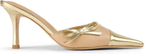 Bow Tie Heeled Mules for Women Slip On Pumps Shoes Backless Stiletto High Heels Pointed Toe Dress Slide Sandals