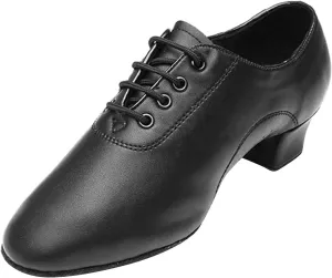 Boy's Ballroom Dance Shoes Latin Salsa Dancing Black Pu Leather Tango Morden Character Shoes Shool Shoes for Boys