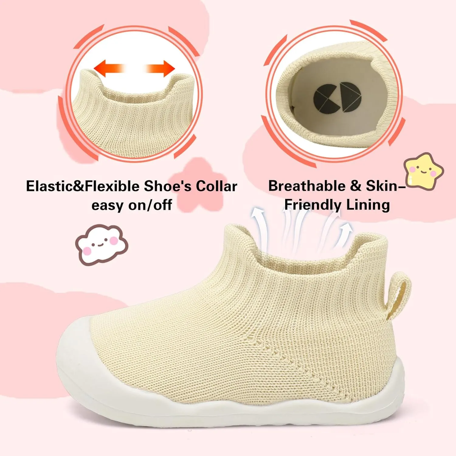 Centipede Demon Baby Shoes Baby Boys Girls Sock Shoes Breathable Infants Toddlers Slippers Indoor Outdoor Boots First Walking Shoe Slip On Sneakers Non Slip with Soft Rubber Soles