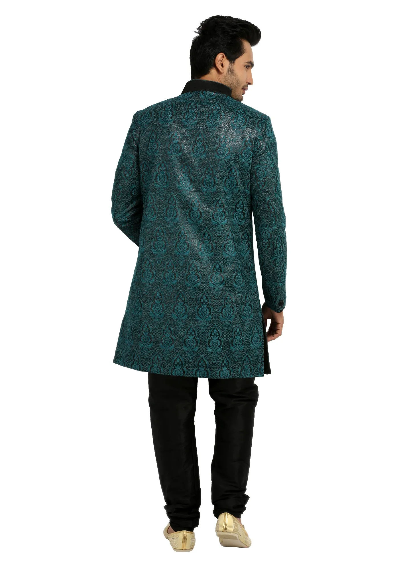 Cerulean Blue Indowestern Sherwani for Men