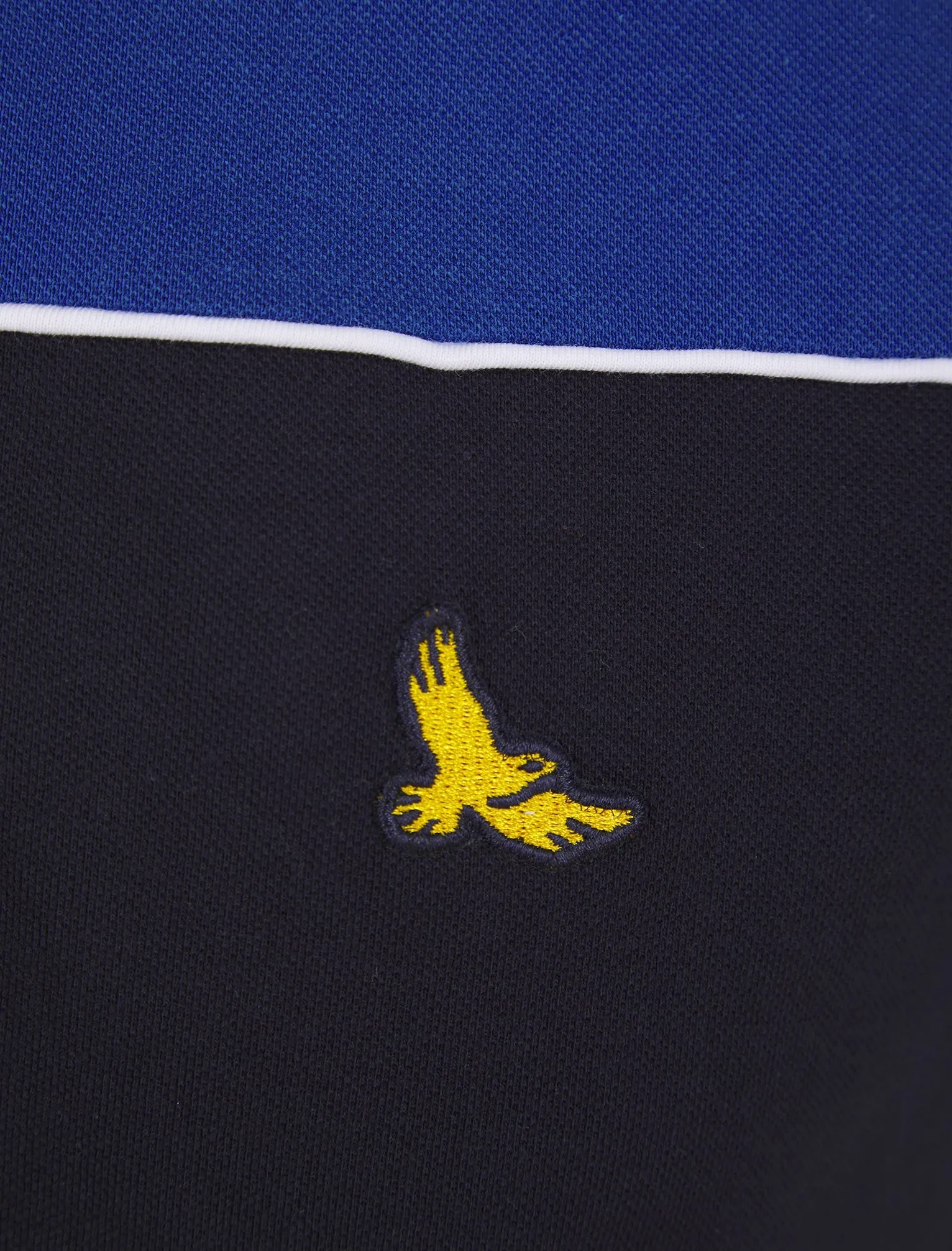 Chads Colour Block Pique Polo Shirt in True Blue - Kensington Eastside