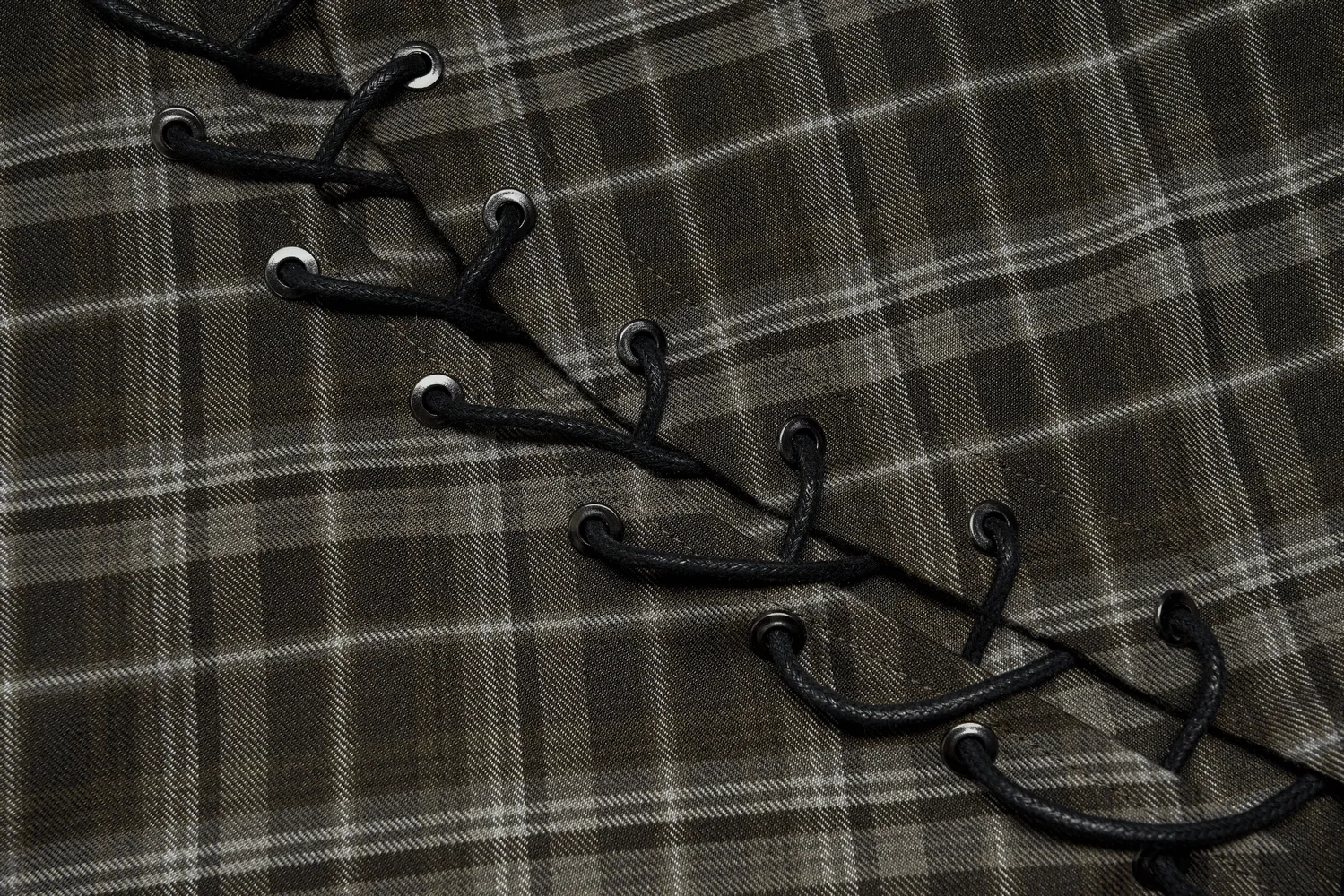Chic Asymmetric Plaid Mini Skirt with Punk Detail