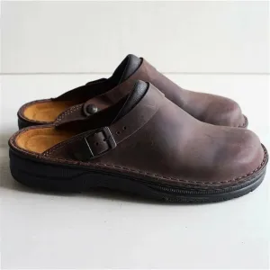 Deno | Orthopaedic Leather Slippers For Men With Arch Support