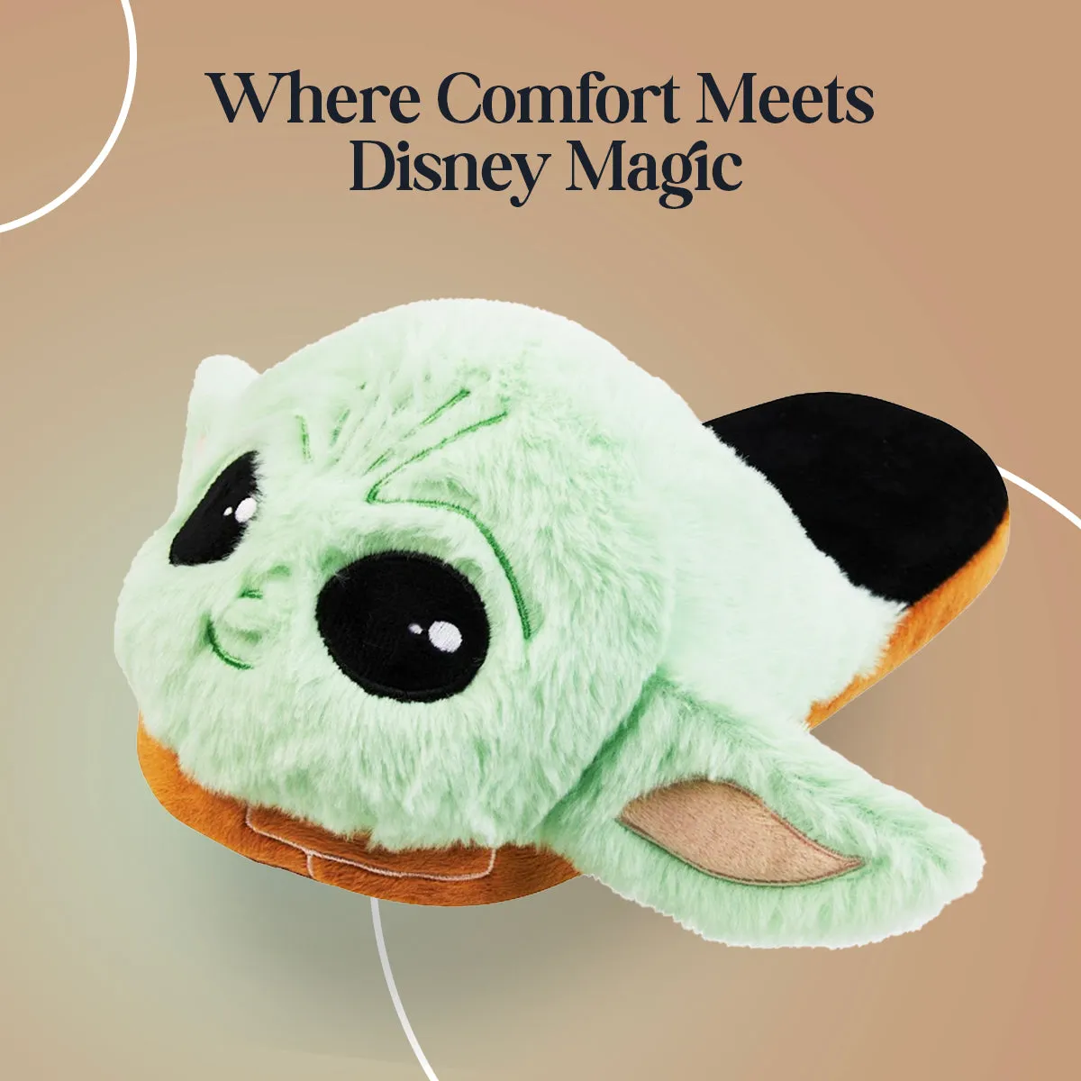 Disney Ladies Slippers,  Fluffy Indoor House Shoes - Baby Yoda