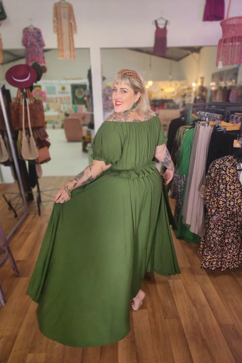 Fae Maxi Skirt - Olive