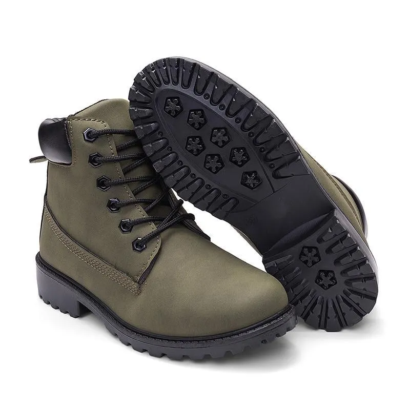 Flat Heel Fashion Combat Boots