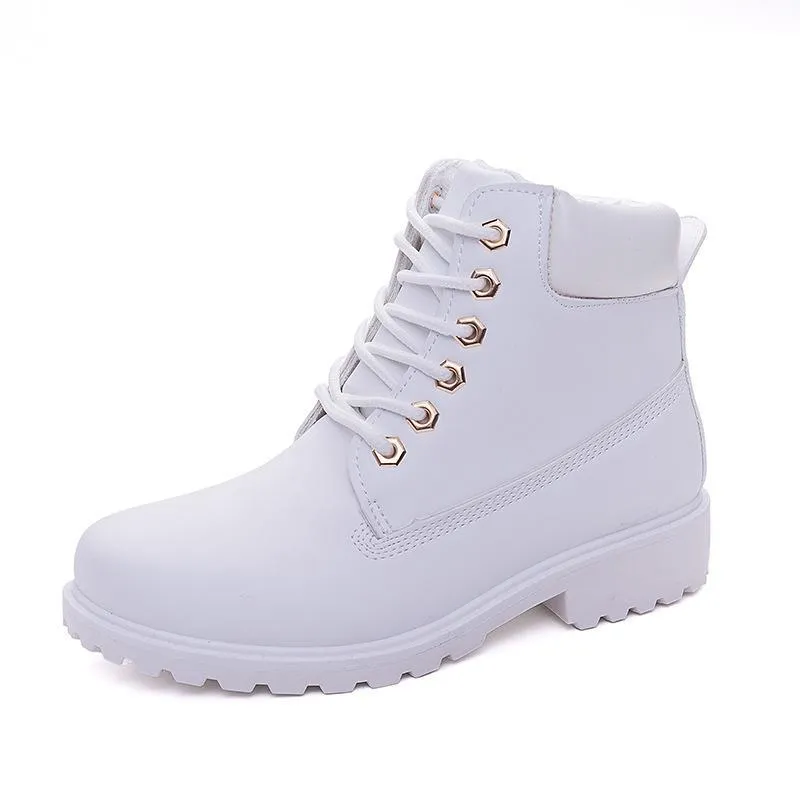 Flat Heel Fashion Combat Boots