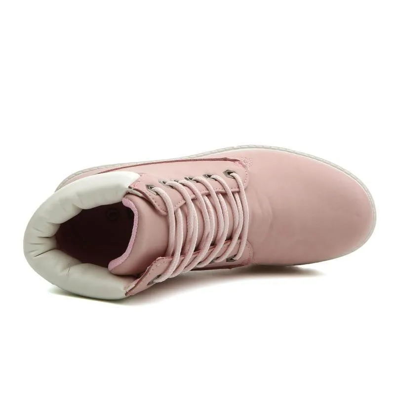 Flat Heel Fashion Combat Boots