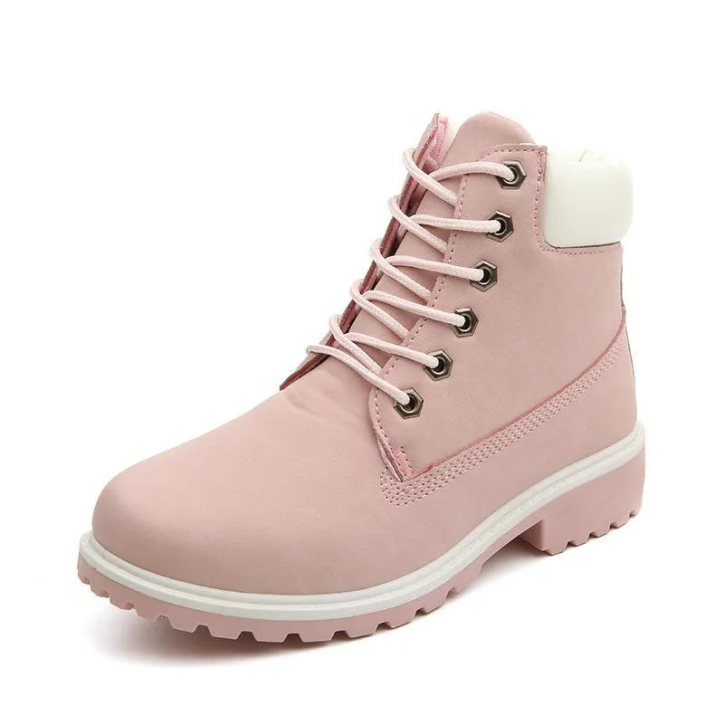 Flat Heel Fashion Combat Boots