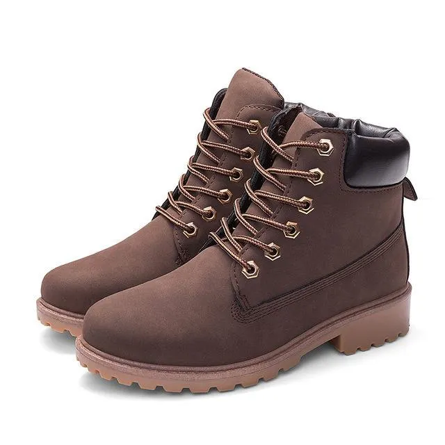 Flat Heel Fashion Combat Boots
