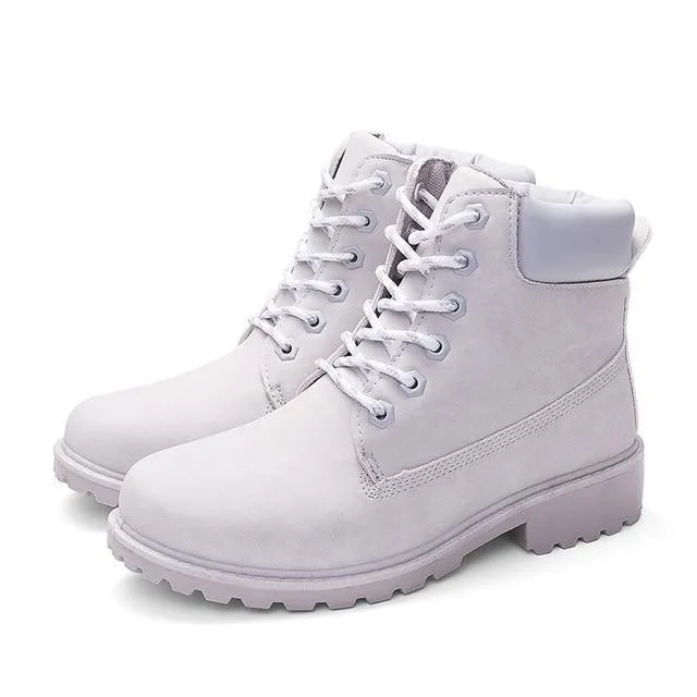Flat Heel Fashion Combat Boots