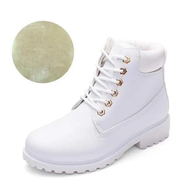 Flat Heel Fashion Combat Boots