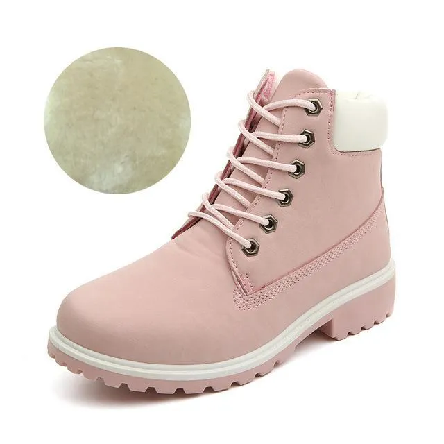 Flat Heel Fashion Combat Boots