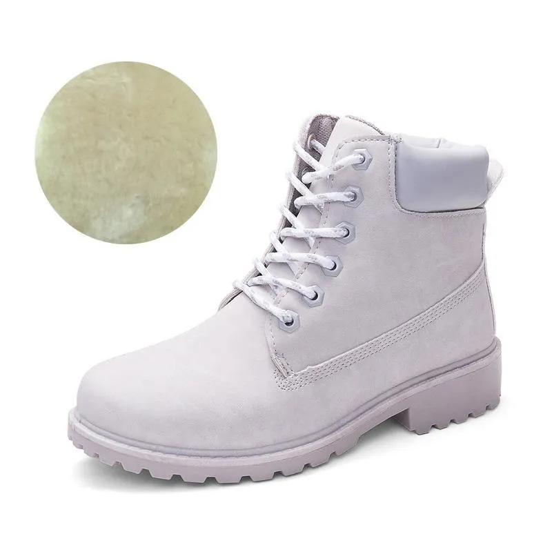 Flat Heel Fashion Combat Boots