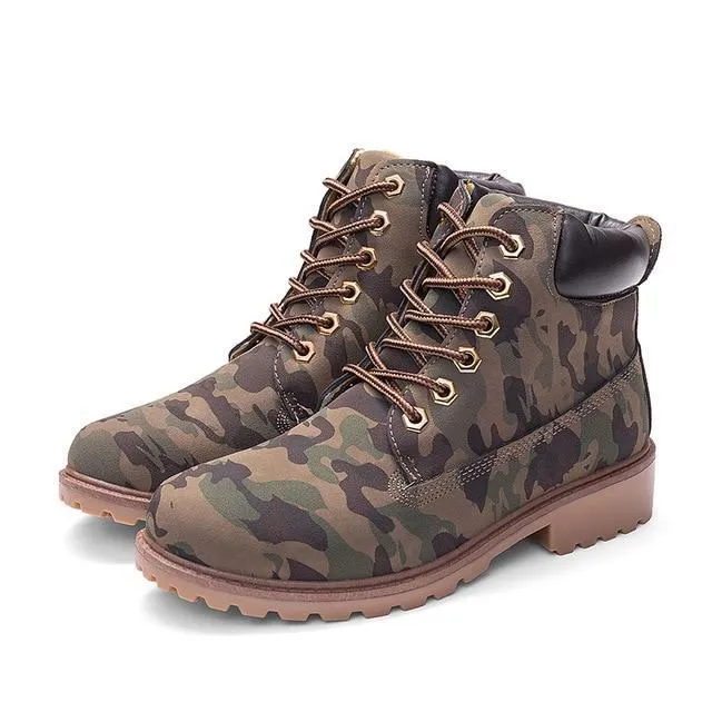 Flat Heel Fashion Combat Boots