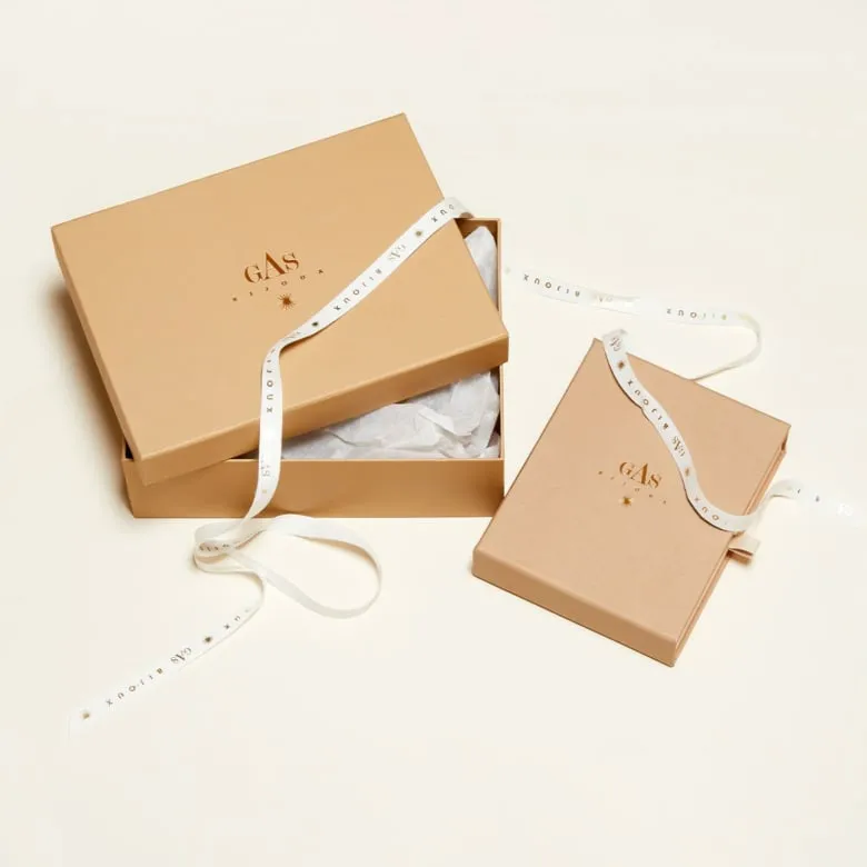 Gas Bijoux Gold And Brown Ecume Collection Hoop Earrings