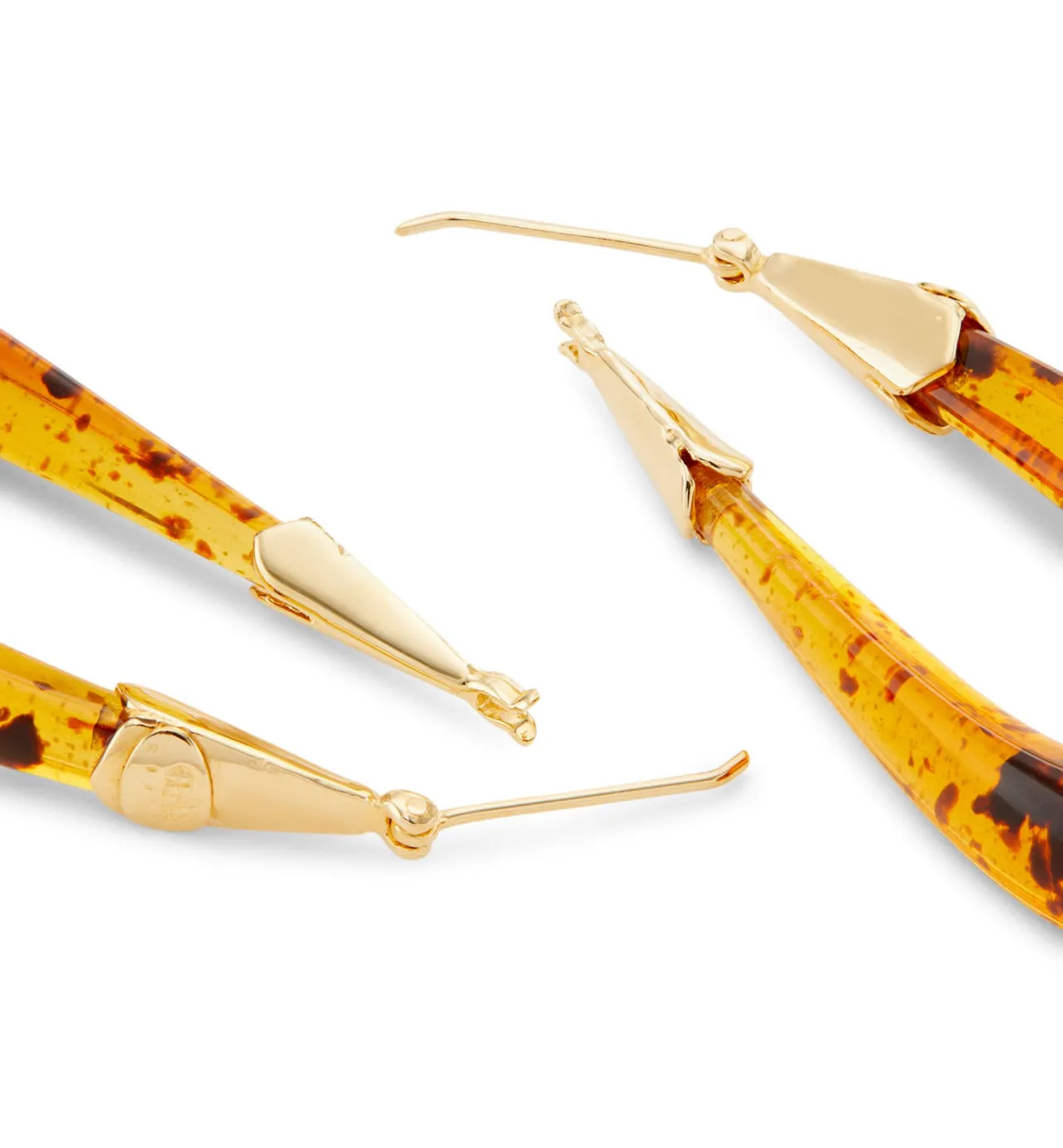 Gas Bijoux Gold And Brown Ecume Collection Hoop Earrings