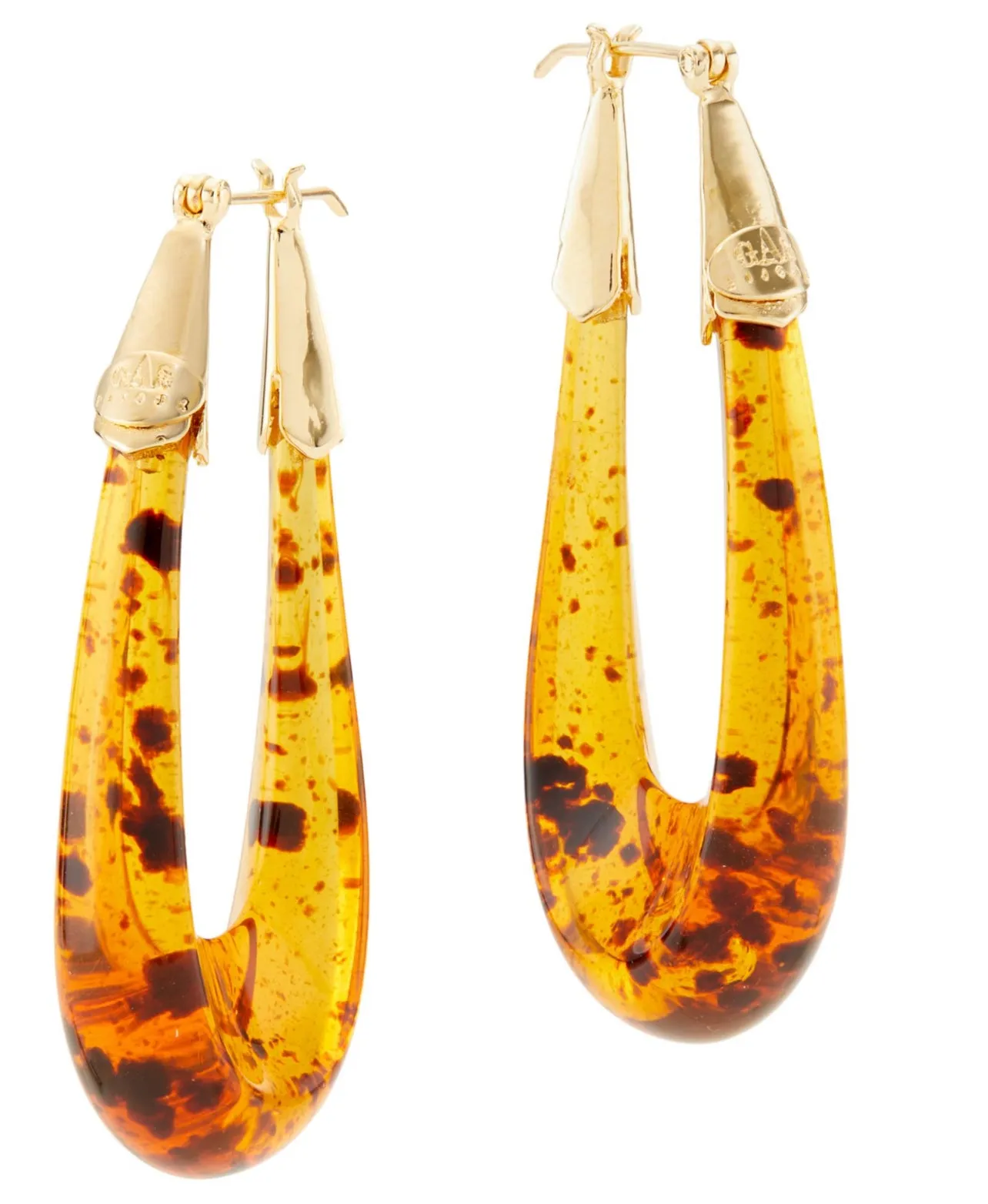 Gas Bijoux Gold And Brown Ecume Collection Hoop Earrings