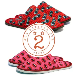 Gift Pack - Sunglasses For Him Red Lips For Her Home Slippers Kitchen Garage Bedroom Lightweight
