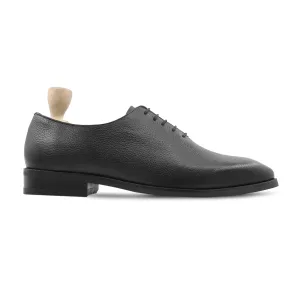 Handmade, Custom Men's Black Pebble Grain Wholecut Shoes