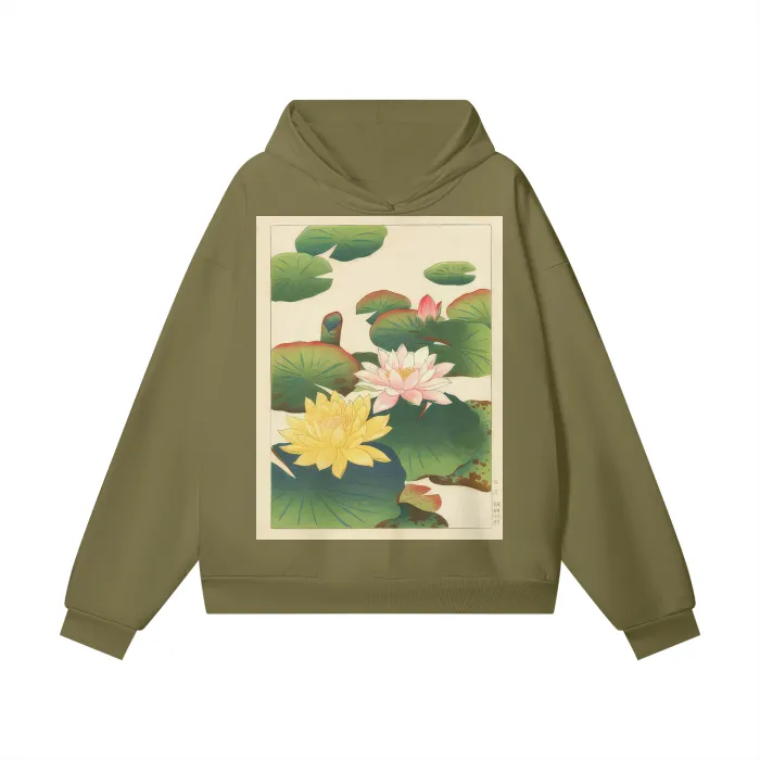 Heavyweight Hoodie With Ukiyo-e print 460GSM Oversized Fleece