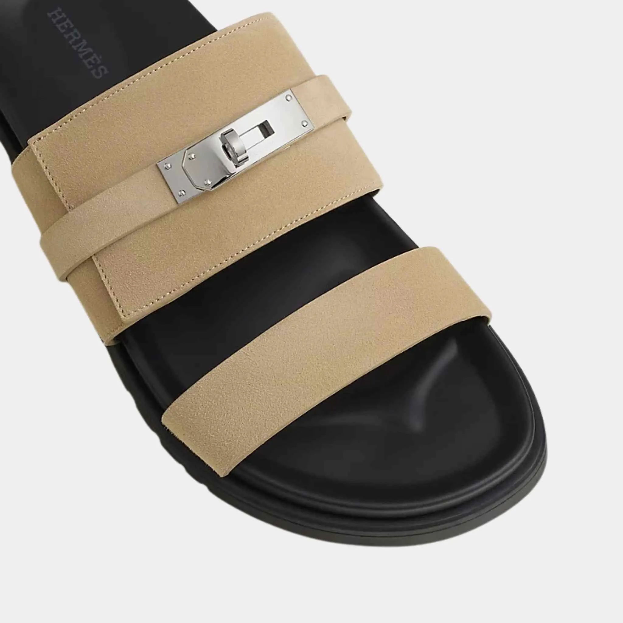 Hermes Jackson Sandals Biege Linen