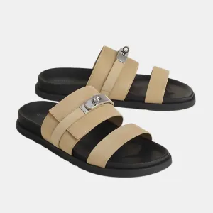 Hermes Jackson Sandals Biege Linen