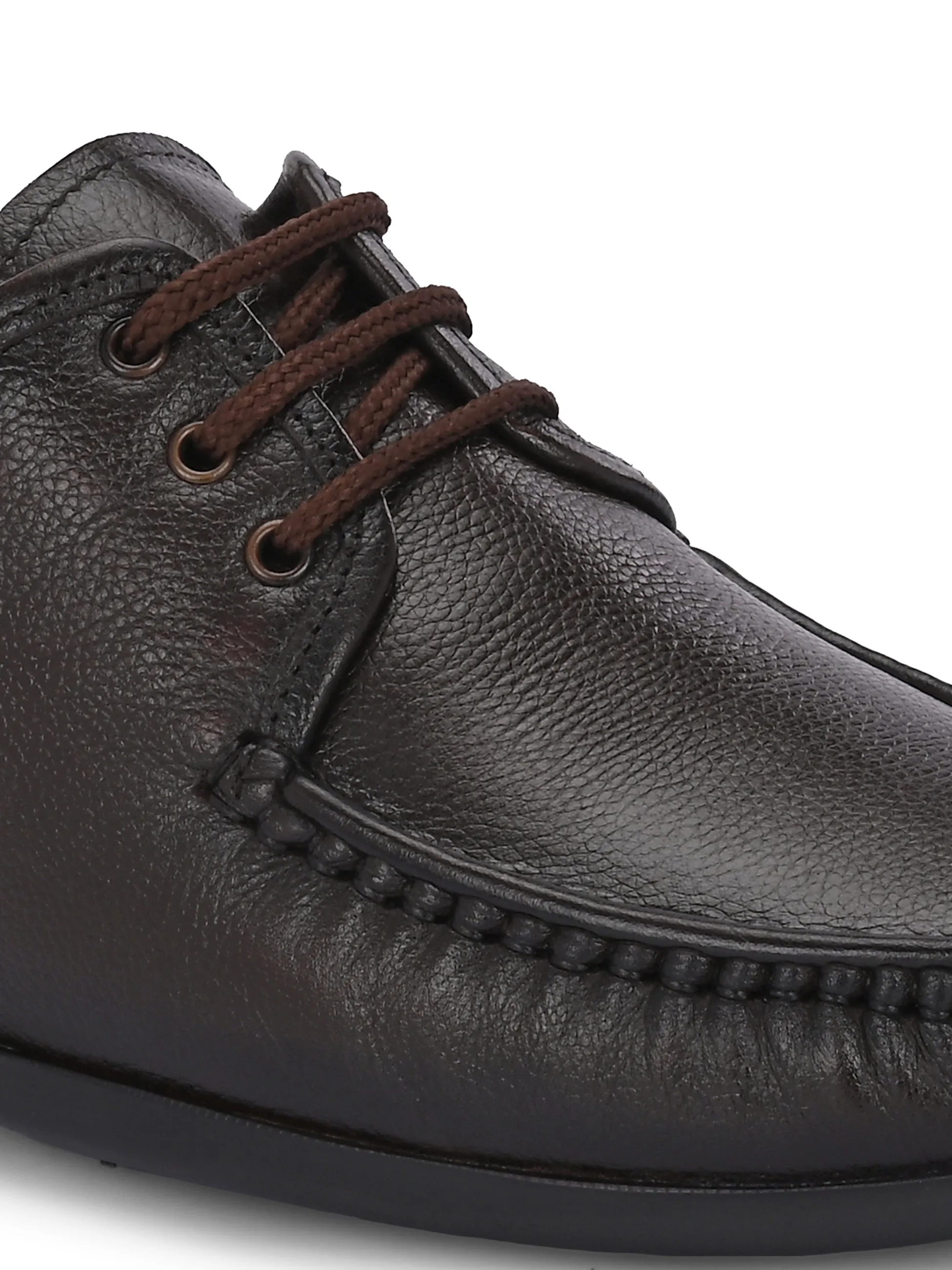 Hitz Men's Brown Leather Formal Lace Up Shoes