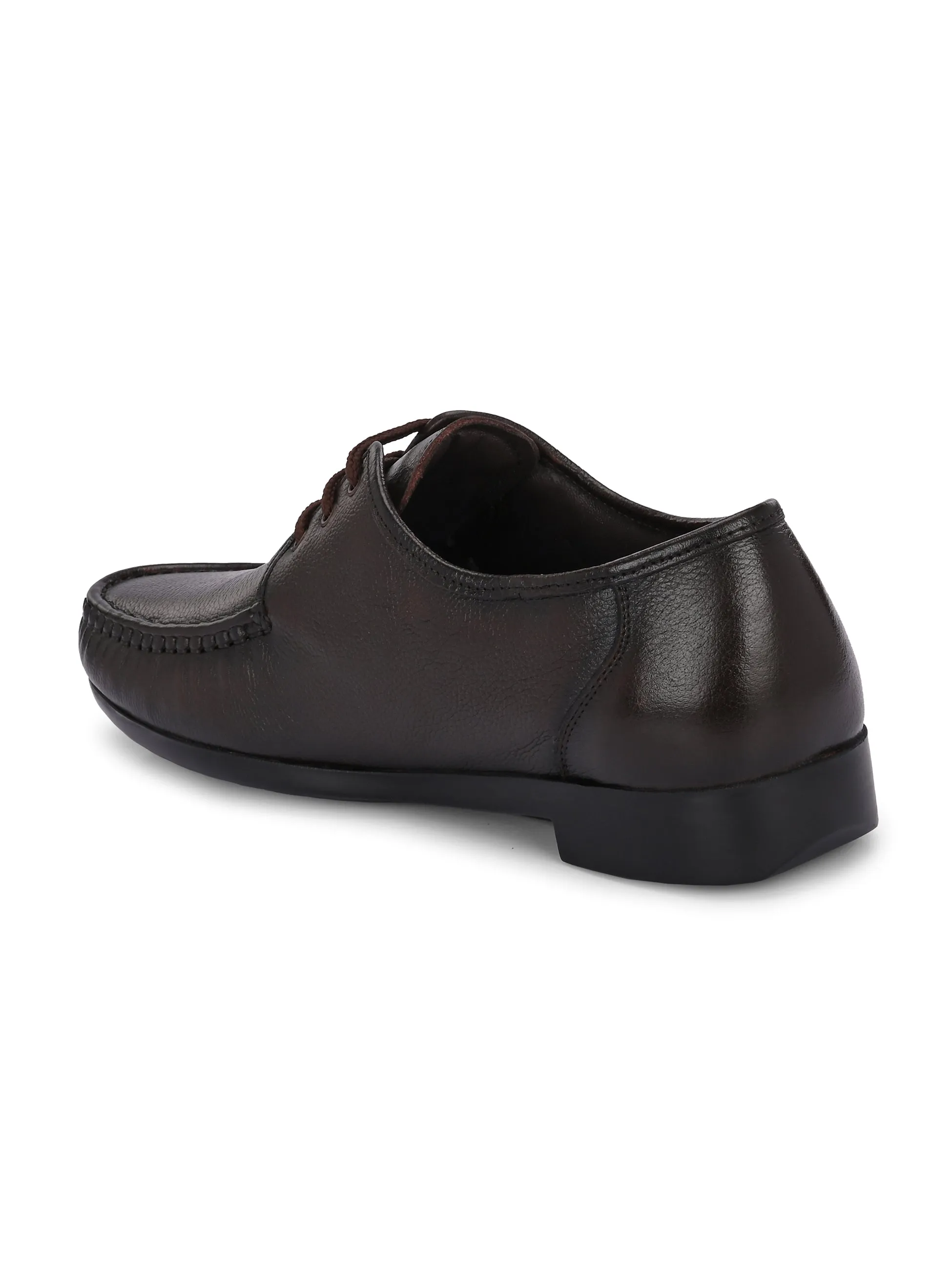 Hitz Men's Brown Leather Formal Lace Up Shoes